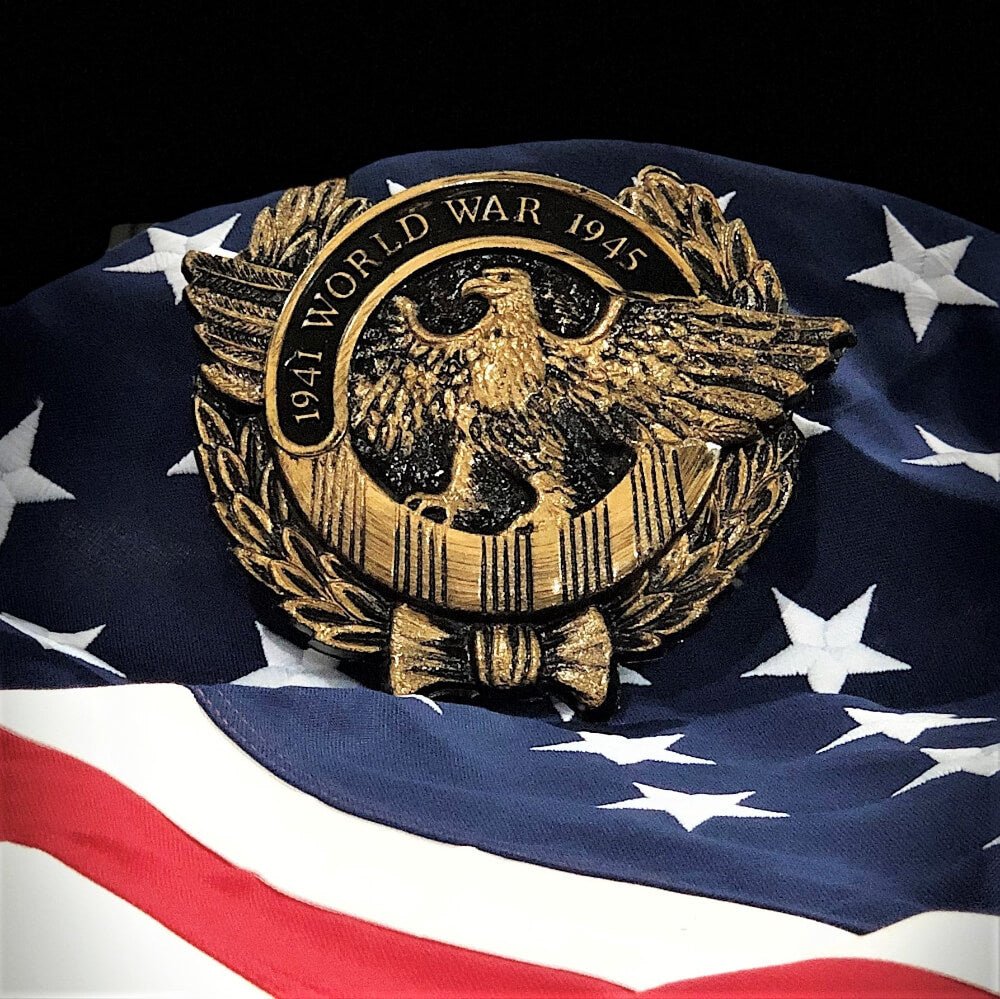 World War II Thermoplastic Grave Marker with Rod - Action Flag