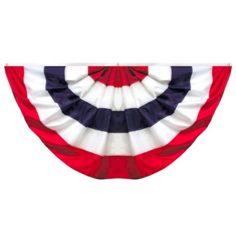 16" x 32" Nylon Pleated Fan Fully Sewn NO STARS - Action Flag