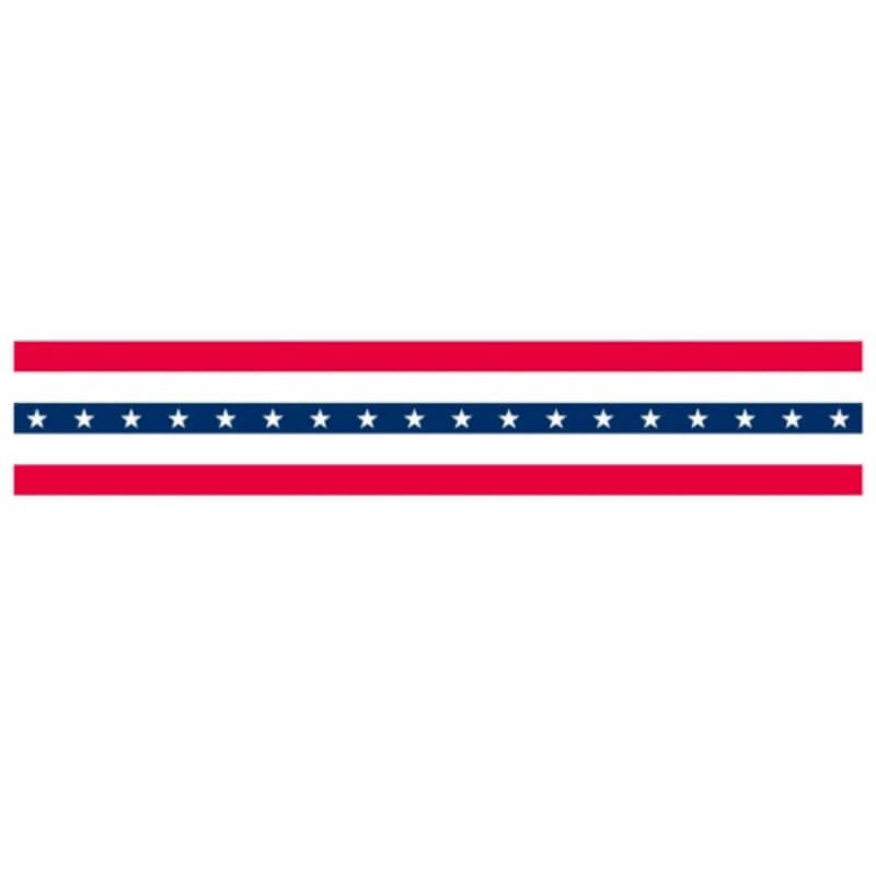18" Cotton Bunting Red White Blue 5 Stripe PRINTED WITH STARS PRICE IS PER YARD - Action Flag