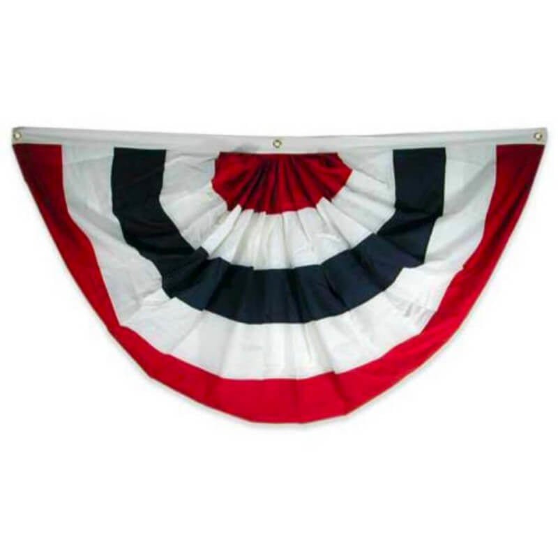 27" x 54" Nylon Pleated Fan Fully Sewn NO STARS - Action Flag