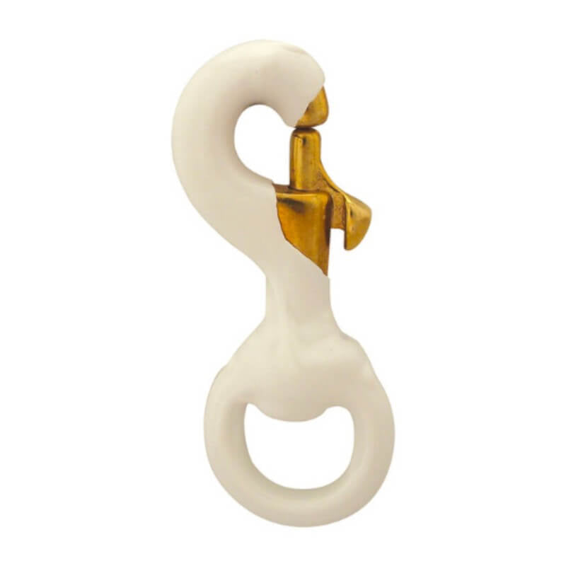 White Rubber Coated Brass Snap Hook