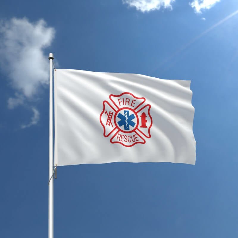 3' x 5' Fire Rescue Nylon Outdoor Flag - Action Flag