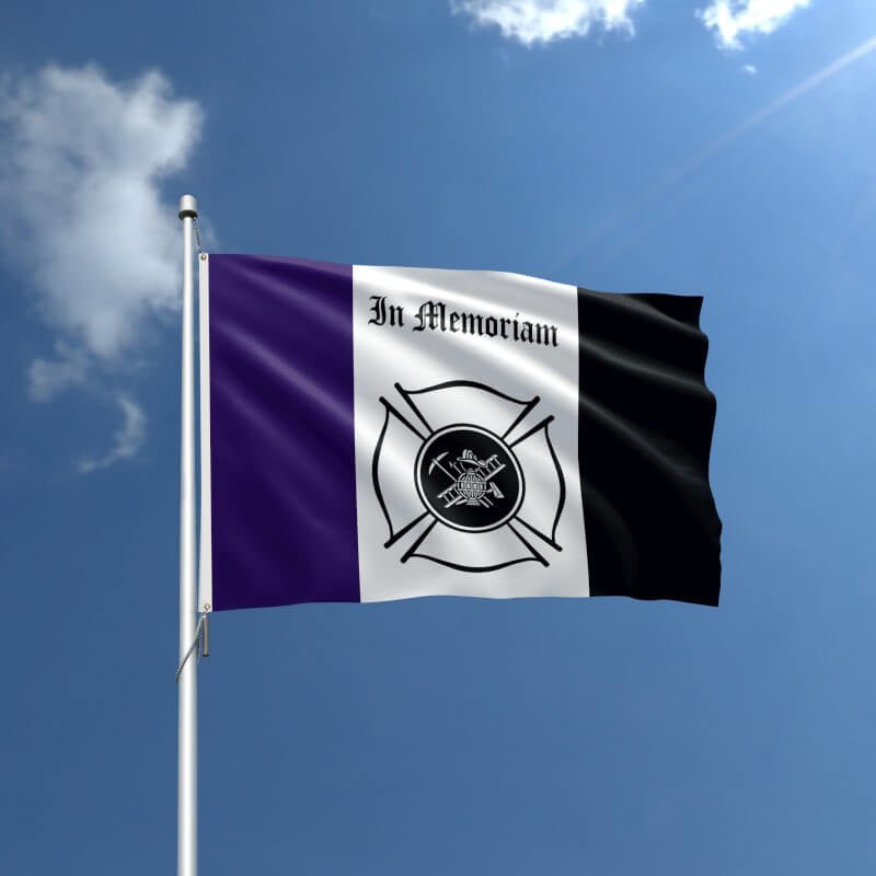 3' x 5' Fireman Mourning Nylon Outdoor Flag - Action Flag