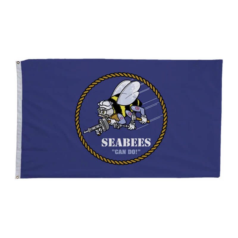 3' x 5' Seabees Polyester Commemorative Flag - Action Flag