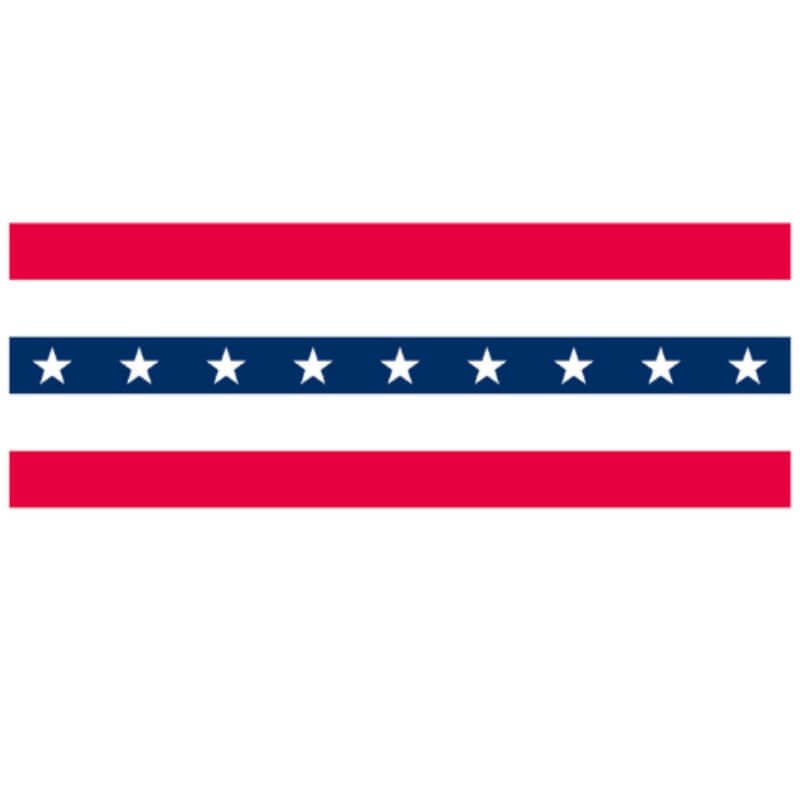 36" Cotton Bunting Red White Blue 5 Stripe PRINTED PRICE PER YARD - Action Flag