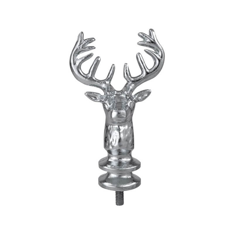 Silver No Ferrule Metal Elks Head Indoor Flagpole Ornament