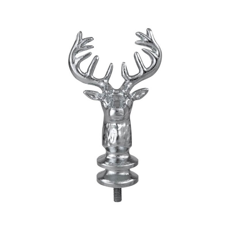 4 - 1/2" Metal Elks Head Indoor Flagpole Ornament - Action Flag