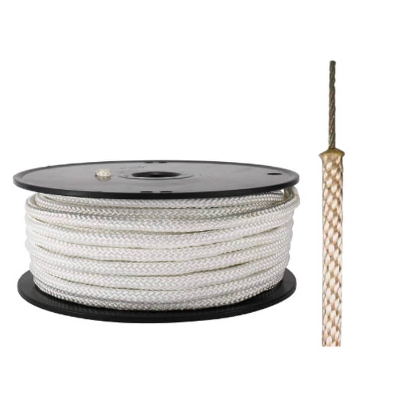 White Spool of Wire-Center Flagpole Halyard Rope