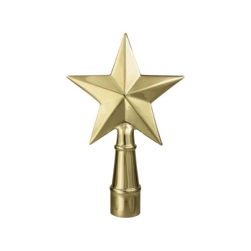 4" Gold Metal Texas Star With Ferrule - Action Flag