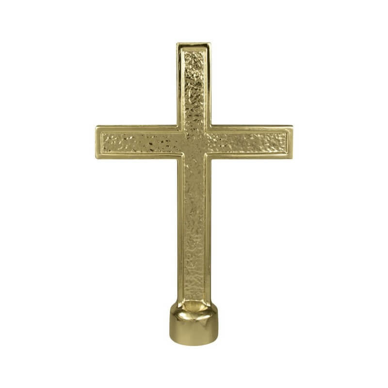 Gold Metal Passion Cross Indoor Flagpole Ornament With Ferrule