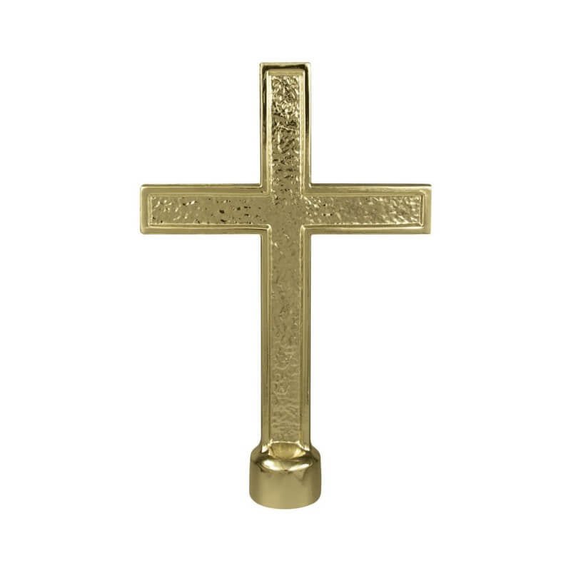2" Gold Metal Passion Cross Indoor Flagpole Ornament With Ferrule - Action Flag