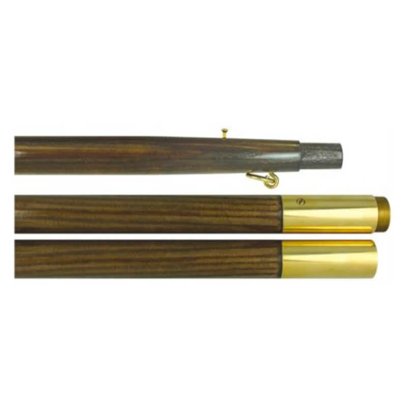 8' Oak Finish High Quality Grained Hardwood Indoor Pole. 2 Sections. - Action Flag
