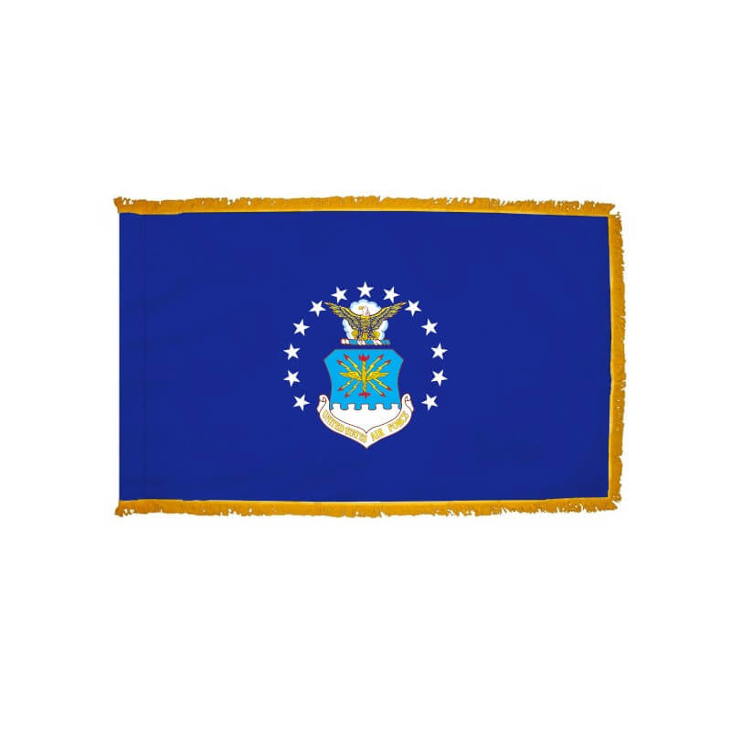 Air Force Military Service Indoor/Parade Flag with Pole Sleeve and Fringe