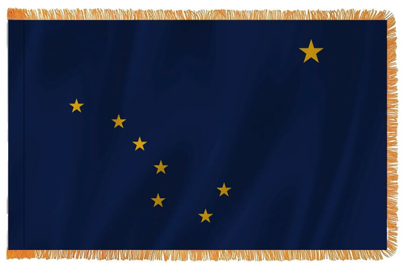 Alaska Nylon Indoor Flag with Sleeve and Fringe