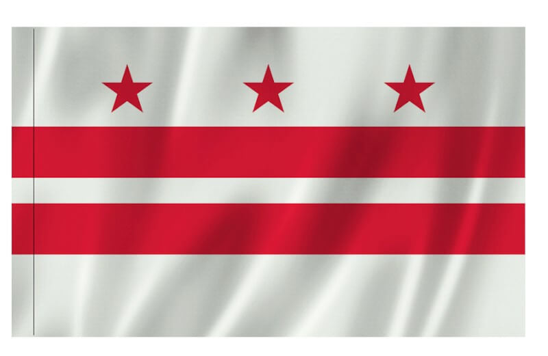 District of Columbia (D.C.) Nylon Indoor/Outdoor Flag with Sleeve
