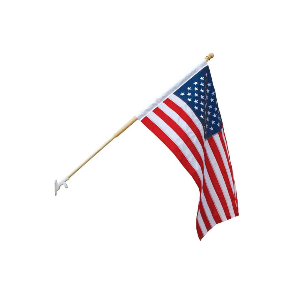 American Flag Endura Nylon Outdoor Banner Flag with Pole Sleeve and Leather Tab