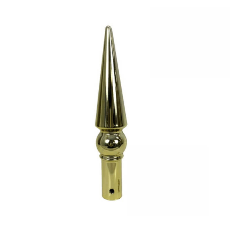 Gold Metal Round Spear Ornament for Indoor Flagpole with Ferrule
