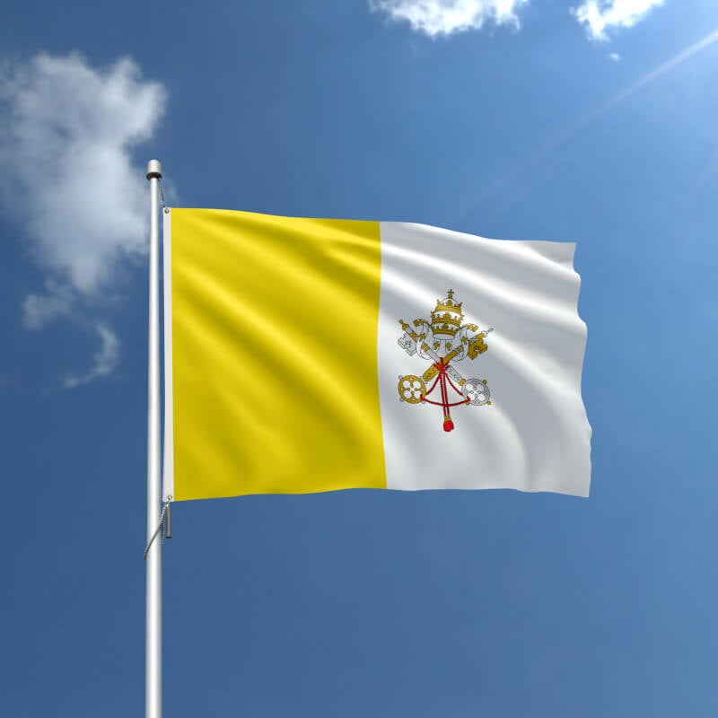 A product picture of a Holy See Nylon Outdoor Flag Provided by Action Flag.