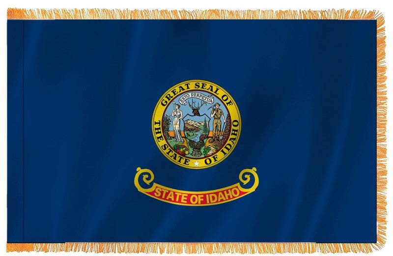 Idaho Nylon Indoor Flag with Sleeve and Fringe