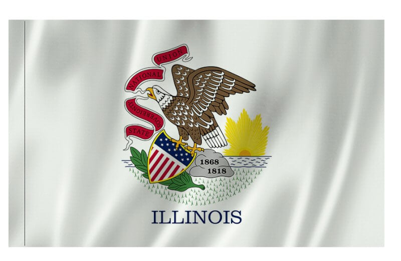 Illinois Nylon Indoor/Outdoor Flag with Sleeve