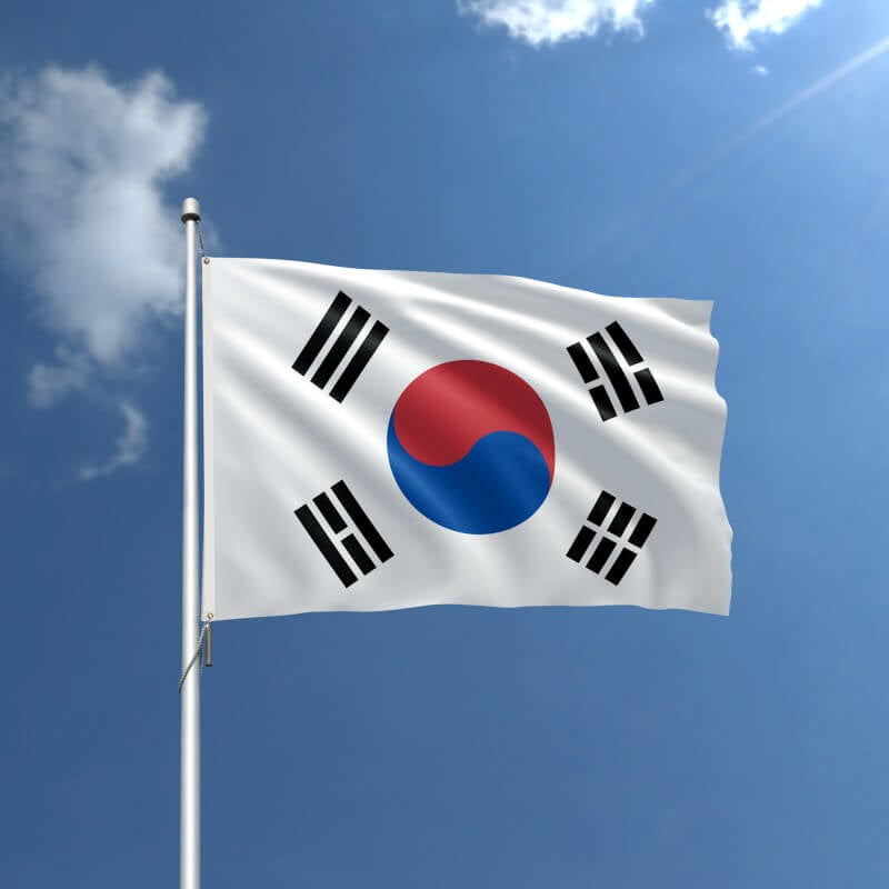 A product picture of a Korea, South Nylon Outdoor Flag Provided by Action Flag.