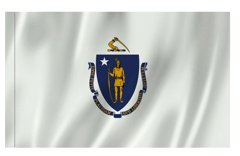 Massachusetts Nylon Indoor/Outdoor Flag with Sleeve