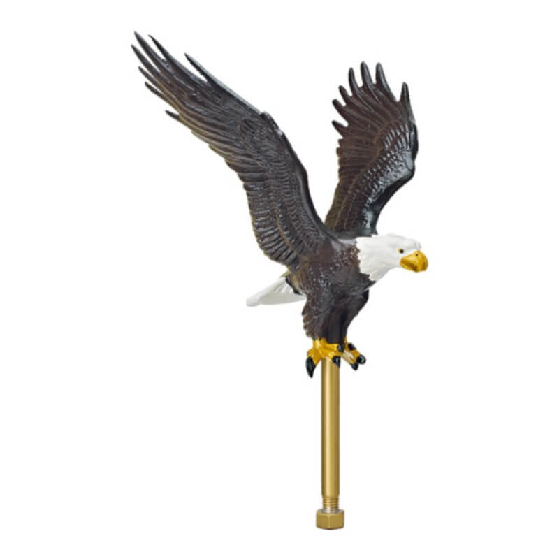 Natural Color Cast Aluminum Flying Eagle Flagpole Ornament