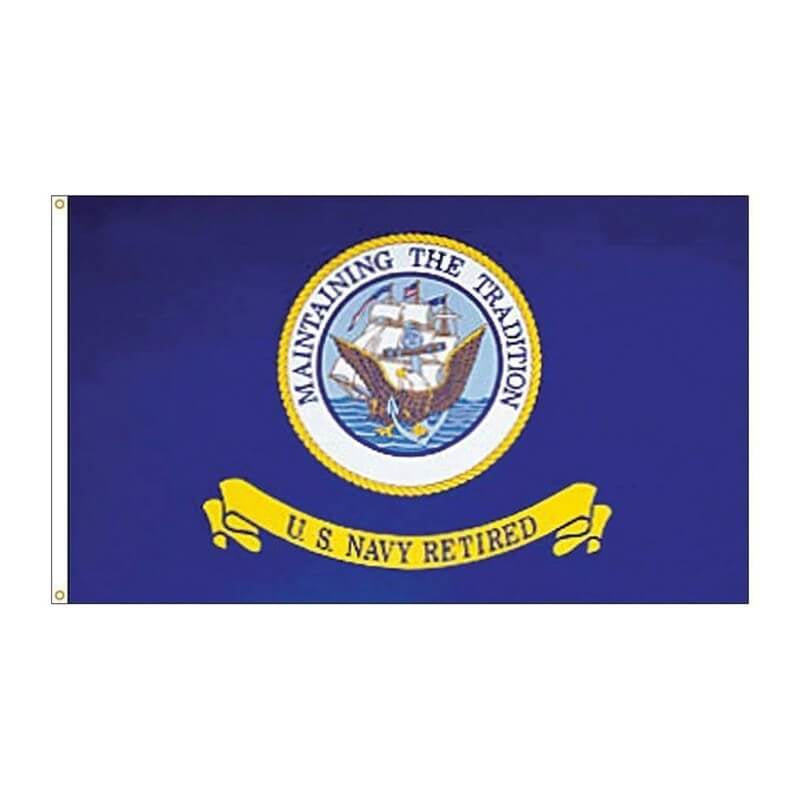 Navy Armed Service Retirement Flag - 3' x 5' ENDURA-POLY?