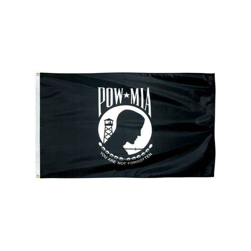 A product picture of a POW/MIA Light Poly Outdoor Flag - Single Face Provided by Action Flag.