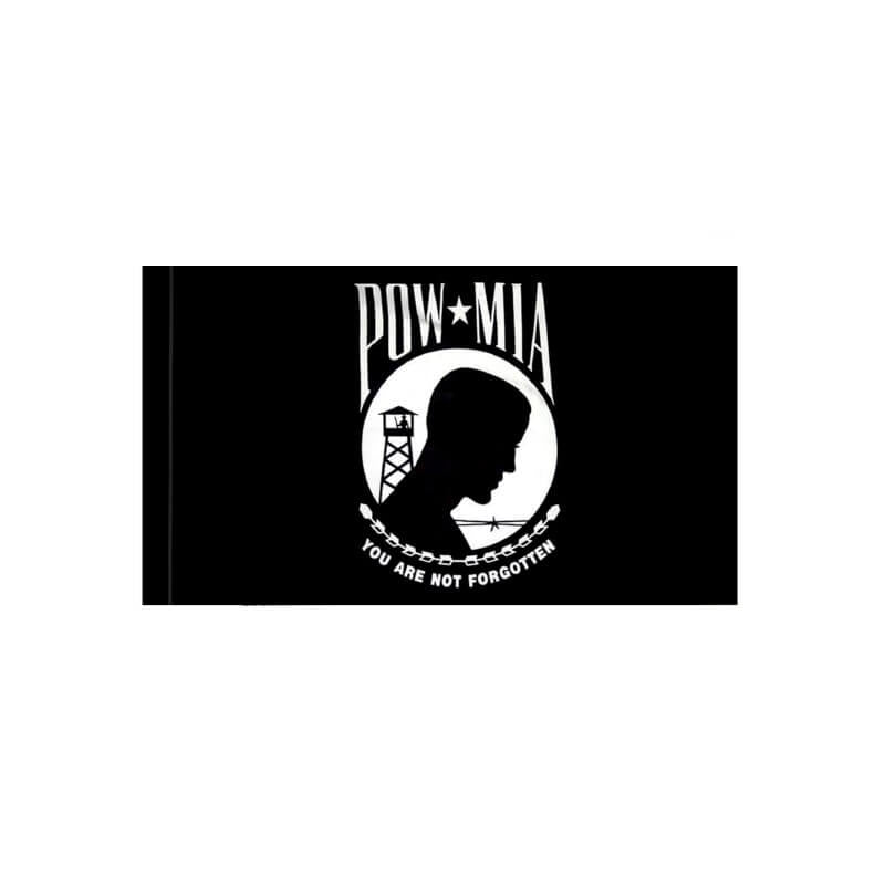 A product picture of a POW/MIA Military Service Nylon Flag with Pole Sleeve Provided by Action Flag.