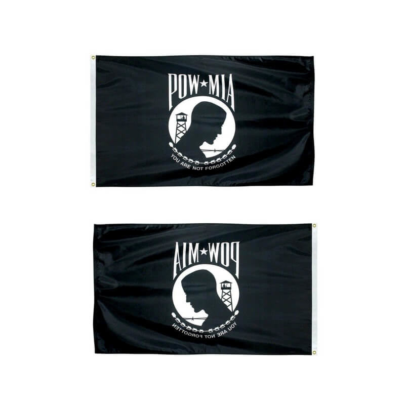 A product picture of a POW/MIA POLY-MAX Outdoor Flag - Single Face Provided by Action Flag.