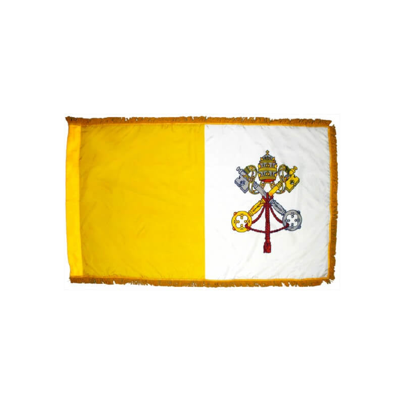 A product picture of a Papal Nylon Indoor/Parade Flag With Pole Sleeve (No Fringe) Provided by Action Flag.