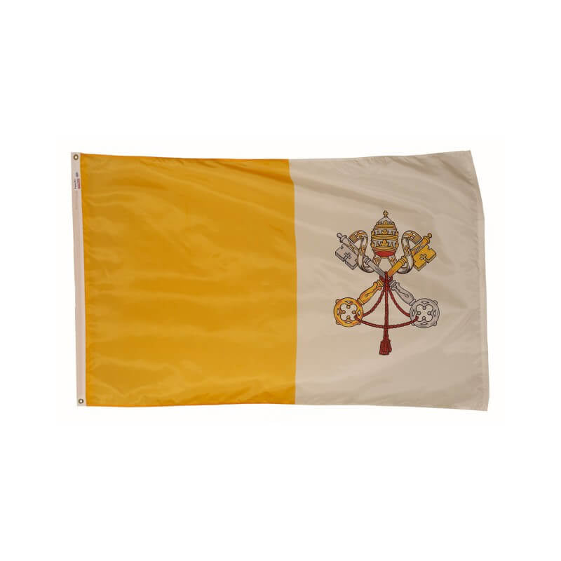 A product picture of a Papal Nylon Outdoor Flag. Provided by Action Flag.