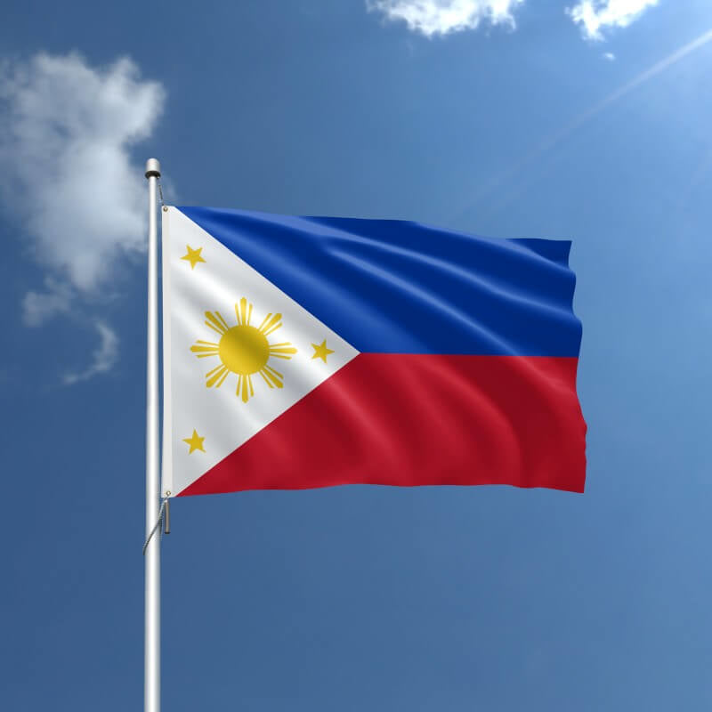 A product picture of a Philippines Nylon Outdoor Flag Provided by Action Flag.