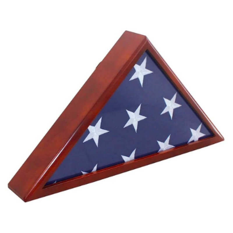 A product picture of a Plastic Hardwood Memorial Flag Case Provided by Action Flag.