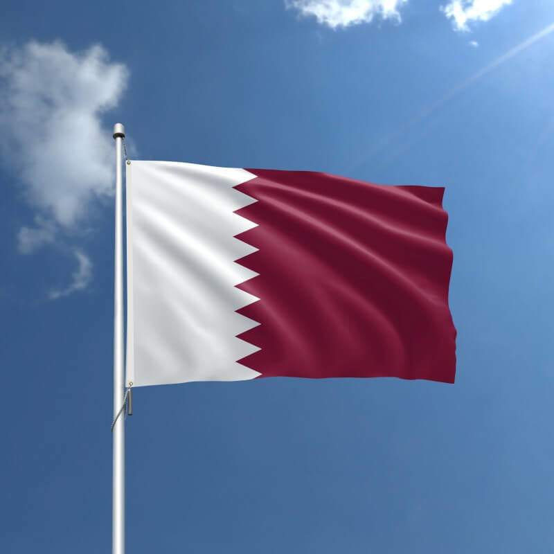 A product picture of a Qatar Nylon Outdoor Flag Provided by Action Flag.