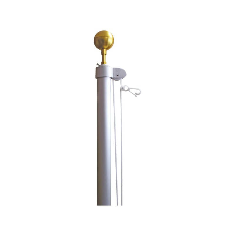 A product picture of a Residential Homesteader Silver Aluminum Flagpole Set Provided by Action Flag.