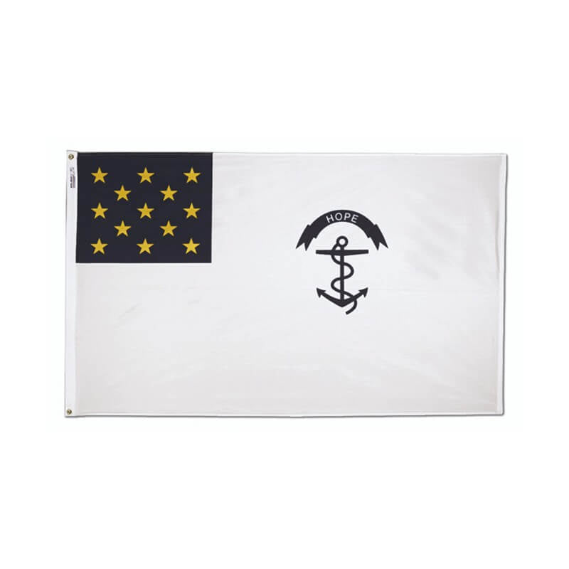 A product picture of a Rhode Island Regiment Historical Outdoor Flag - 3' x 5' Nylon Provided by Action Flag.