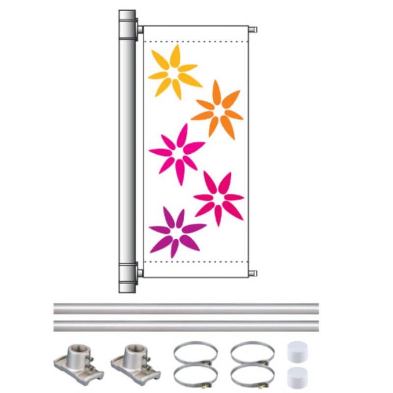 A product picture of a SCA Deluxe Single Banner Arm Mounting Set for 30" Single Banner Width Provided by Action Flag.