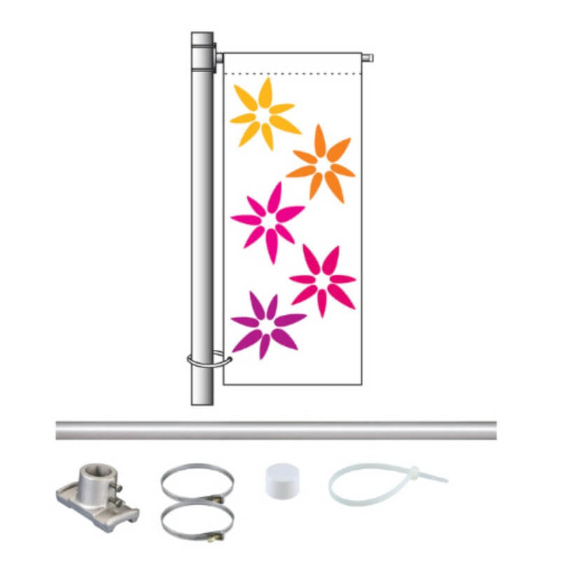 A product picture of a SCAG Deluxe Single Banner Arm Mounting Set for 18" Single Banner Width Provided by Action Flag.