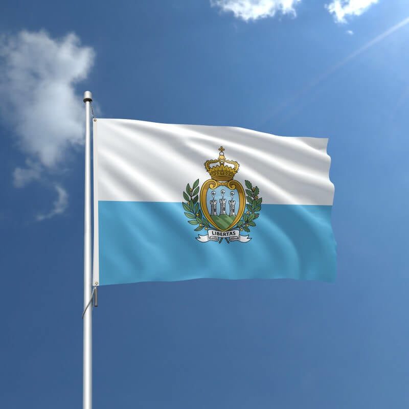 A product picture of a San Marino Nylon Outdoor Flag Provided by Action Flag.