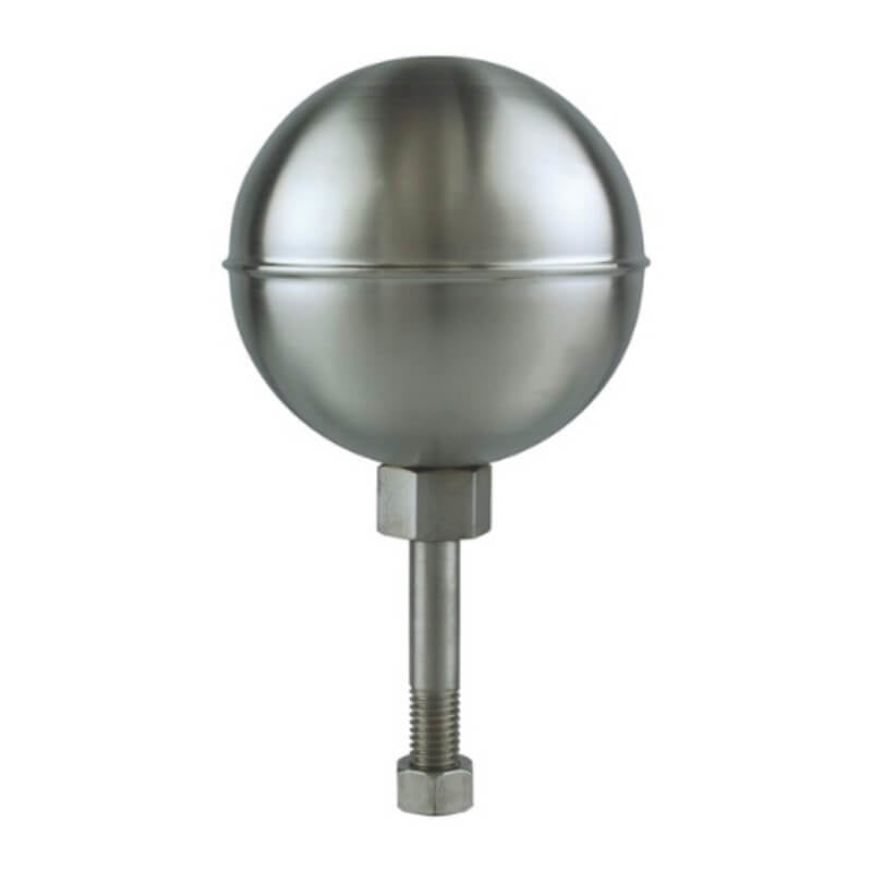 A product picture of a Satin Stainless Steel Flagpole Finial Ball Ornament Provided by Action Flag.