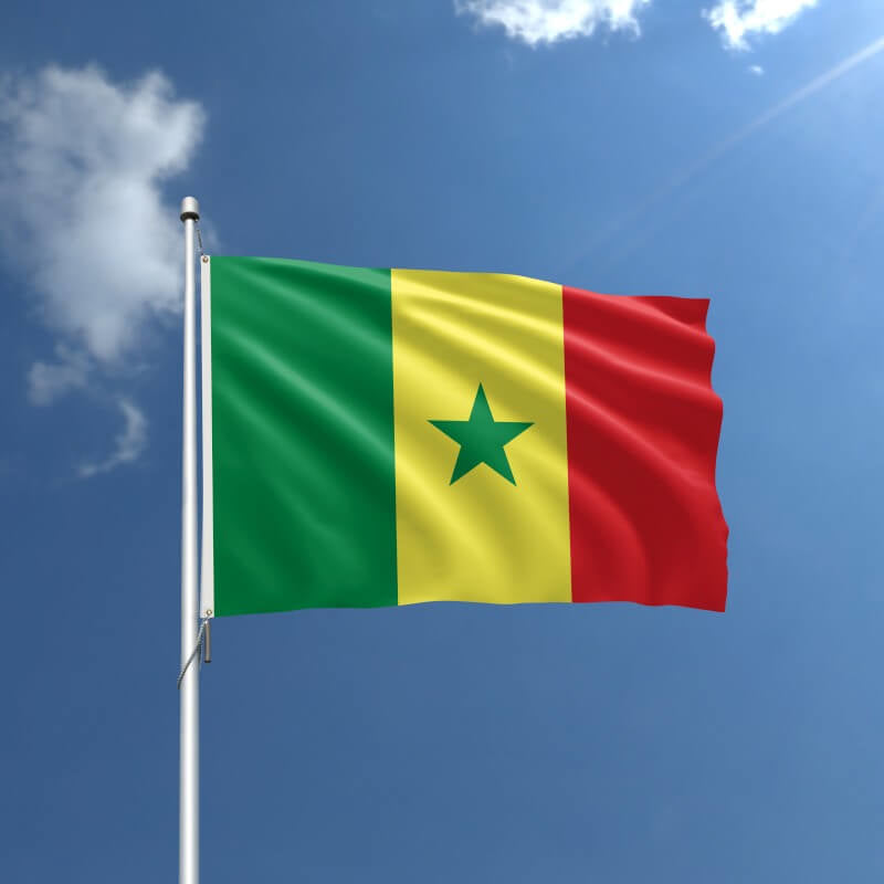 A product picture of a Senegal Nylon Outdoor Flag Provided by Action Flag.