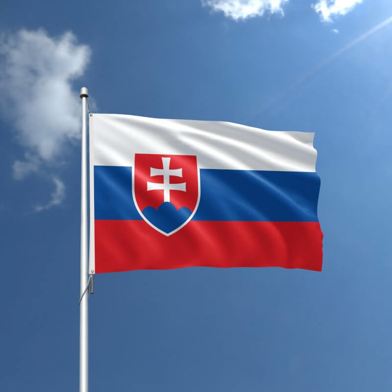 A product picture of a Slovakia Nylon Outdoor Flag Provided by Action Flag.