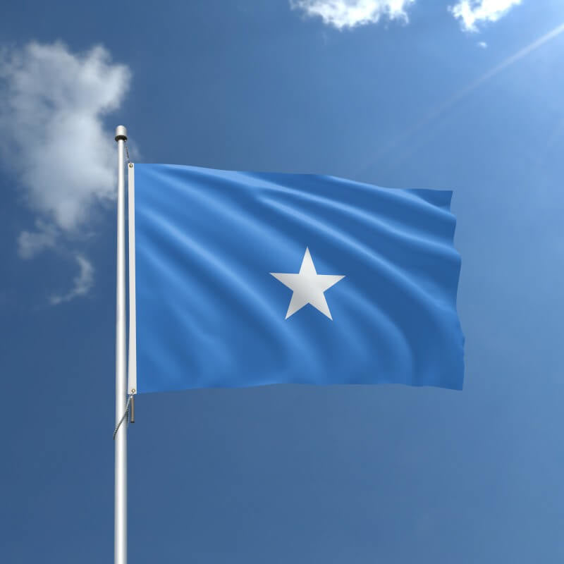 A product picture of a Somalia Nylon Outdoor Flag Provided by Action Flag.