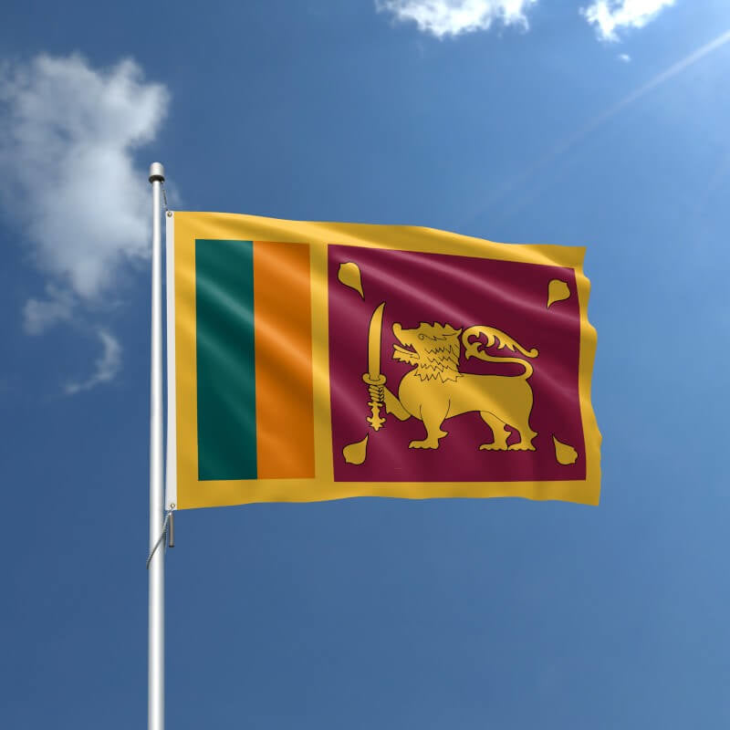 A product picture of a Sri Lanka Nylon Outdoor Flag Provided by Action Flag.
