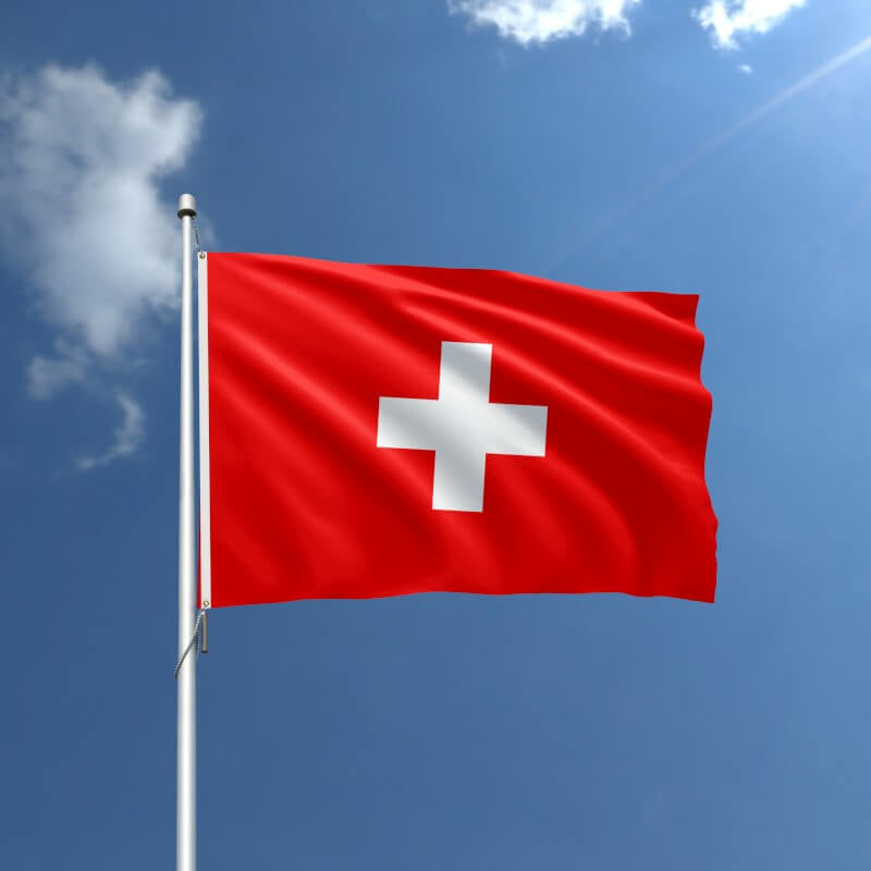 A product picture of a Switzerland Nylon Outdoor Flag Provided by Action Flag.