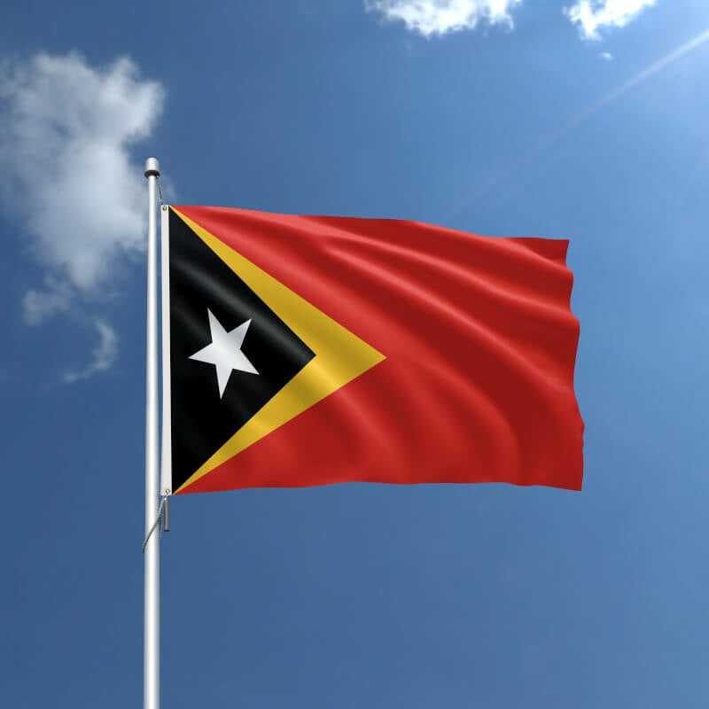 A product picture of a Timor-Leste Nylon Outdoor Flag Provided by Action Flag.