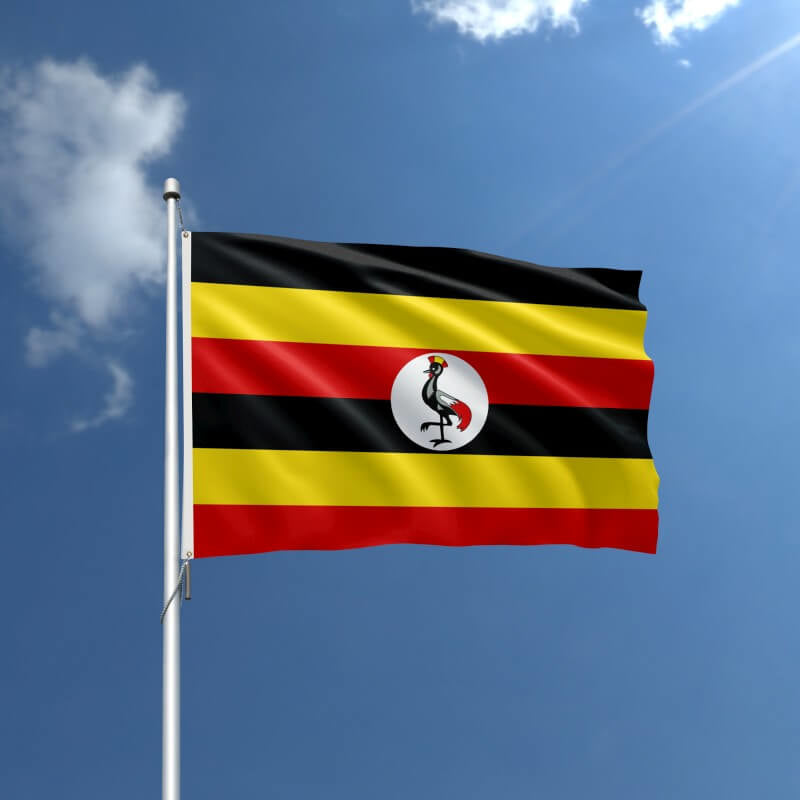 A product picture of a Uganda Nylon Outdoor Flag Provided by Action Flag.