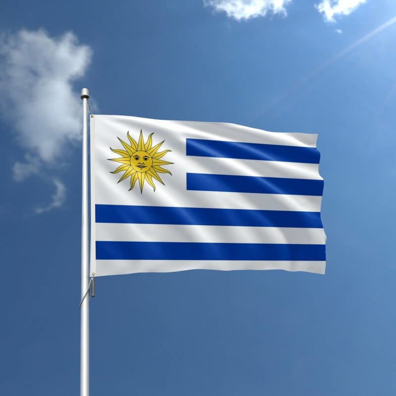 A product picture of a Uruguay Nylon Outdoor Flag Provided by Action Flag.